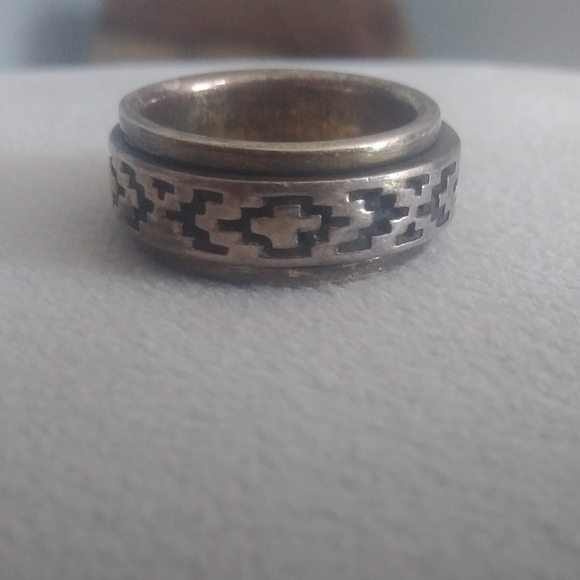 Sterling Spinner Ring New old stock vintage boho - Picture 6 of 6